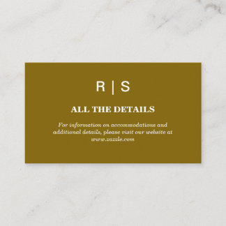 Elegant Brown Monogram Wedding Enclosure Card