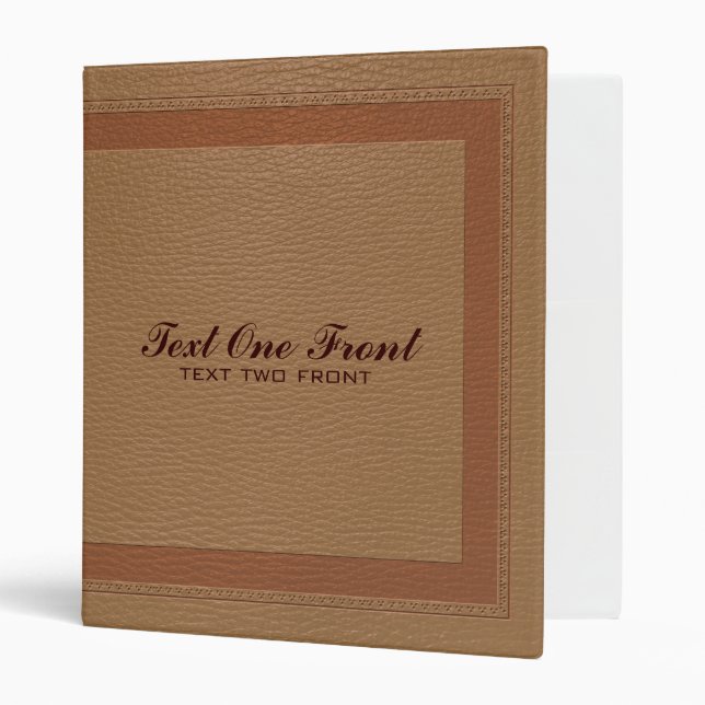 Elegant Brown Monotones Fox Leather Texture Binder (Front/Inside)