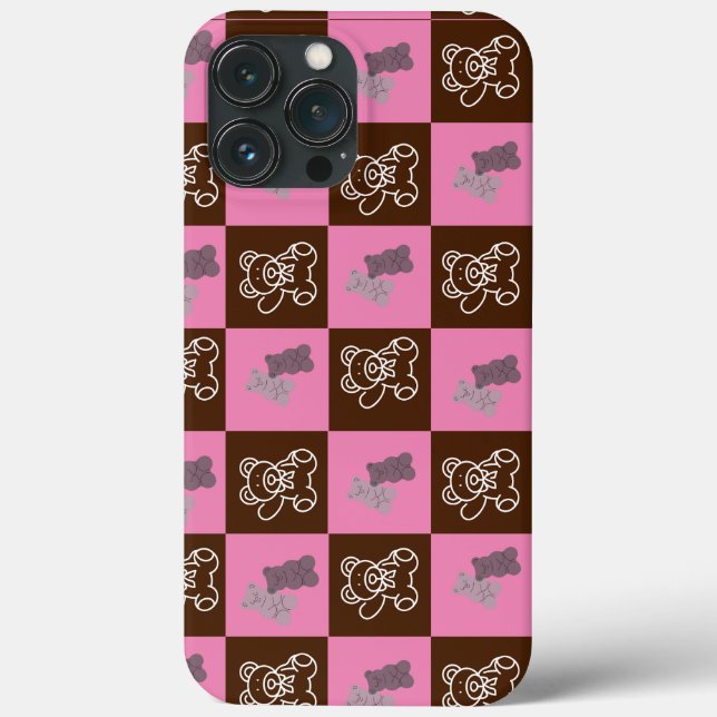 Elegant  Brown & Pink Plaid  Case-Mate iPhone Case (Back)