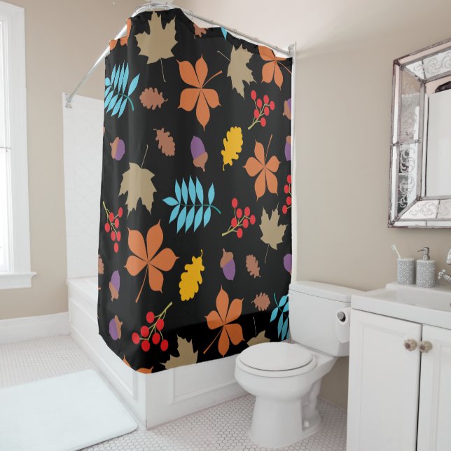Elegant Brown Red Autumn Leaves Pattern | (In Situ)