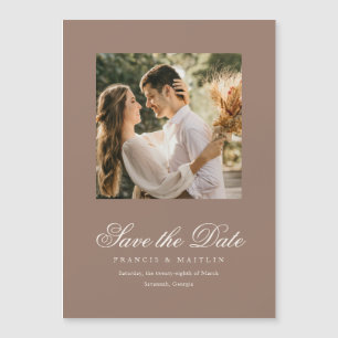 Elegant Brown Romantic Photo Wedding Save the Date