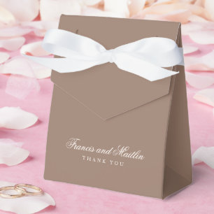 Elegant Brown Romantic Wedding Favor Box