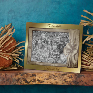 Elegant Brown Satin Bow Create Your Own Photo Plaque