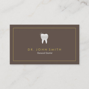 Elegant Brown Shiny Tooth Dental Appointment Frame Card