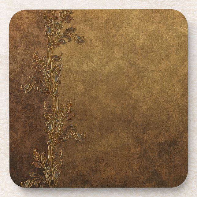 Elegant Brown Tuscan Coaster (Front)