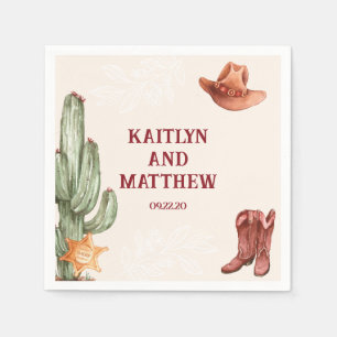 Elegant brown western rustic wedding napkin