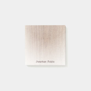 Elegant Brown Wood Look Creative Distressed Text Post-it Notes