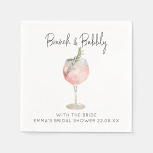 Elegant Brunch and Bubbly Bridal Shower Napkin