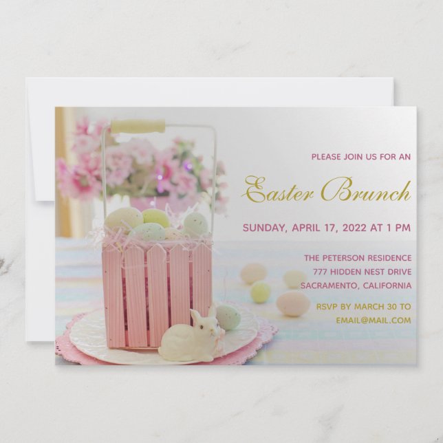 Elégant Brunch de Pâques Invitation (Devant)