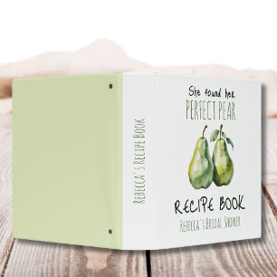 Elegant Brunch Perfect Pear Bridal Shower Recipe Binder