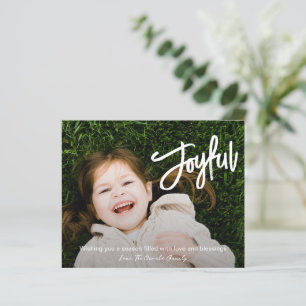 Elegant Brush Script Joyful Modern Christmas Card