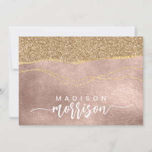 Elegant Brush Script Name Rose Gold Foil Card