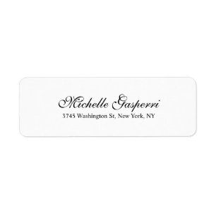 Elegant Brush Script Plain Black White Classical