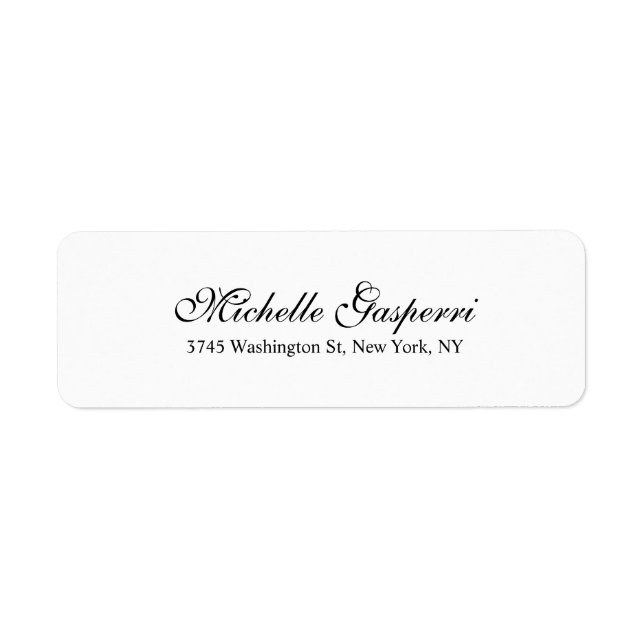 Elegant Brush Script Plain Black White Classical (Front)