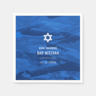 Elegant Brush Strokes & Star of David Sticker Napkin
