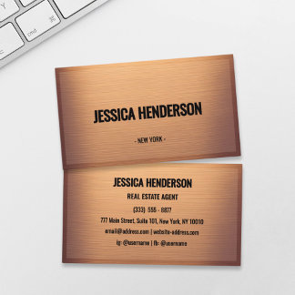 Elegant Brushed Copper Business Card