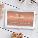 Elegant Brushed Copper Metal Girly Monogrammed Business Card Holder<br><div class="desc">Elevate your networking game with our Elegant Brushed Copper Metal Girly Monogram Business Card Case. This chic and customizable case features a sophisticated brushed copper metal design, adorned with a beautiful girly monogram. Make a statement and leave a lasting impression on clients and collaborators with this stylish and practical accessory....</div>