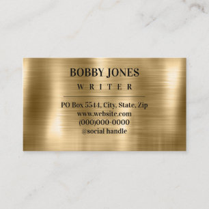 Elegant Brushed Gold Foil Metallic Business Card