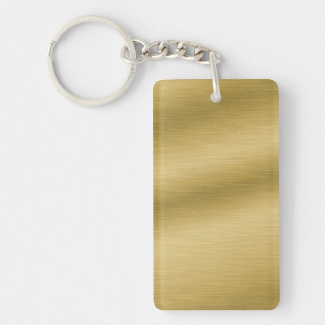 Elegant Brushed Gold Keychain (Front)