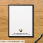 Elegant Brushed Gold Logo Letterhead<br><div class="desc">Make a professional impression with our elegant brushed gold logo letterhead. The black print border and brushed gold emblem exude sophistication,  ideal for estate planners,  attorneys,  and advisors. Use it for official communications,  agreements,  and client correspondence.</div>