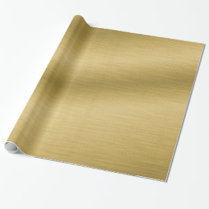 Elegant Brushed Gold Look Artwork Wrapping Paper