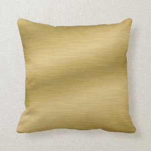 Elegant Brushed Gold Look Throw Pillow