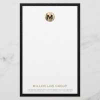 Elegant Brushed Gold Monogram Stationery
