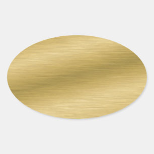 Elegant Brushed Gold Oval Sticker