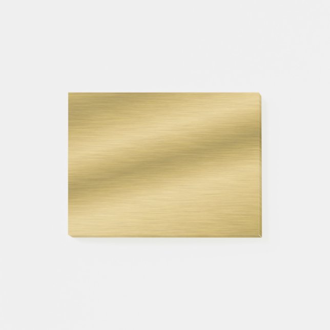 Elegant Brushed Gold Post-it Notes (Front)