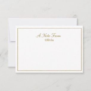 Elegant Brushed Gold Script Card