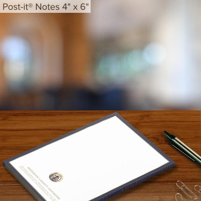 Elegant Brushed Gold Seal Logo Custom 4x6 Post-it Notes (Creator Uploaded)