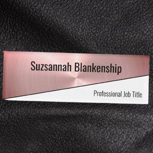 Elegant Brushed Pink Metal Professional Name Tag
