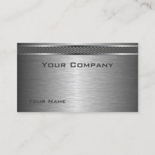 Elegant Brushed Silver Corporate  Business Card