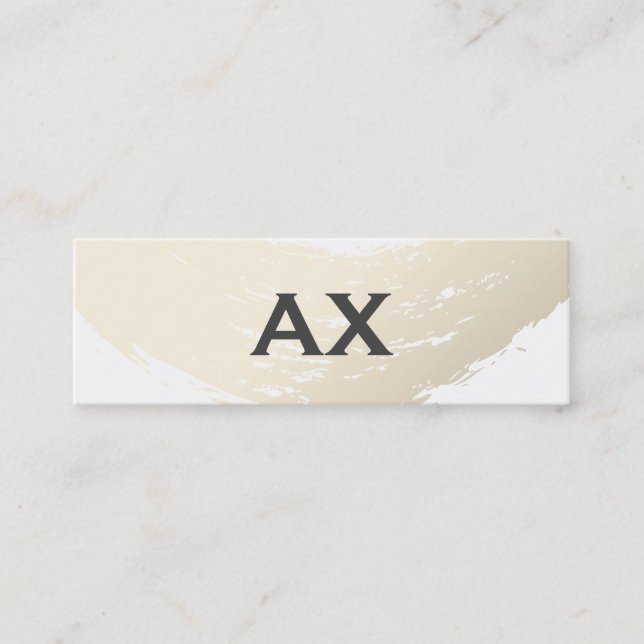 Elegant Brushed with Monogram Mini Business Card (Front)