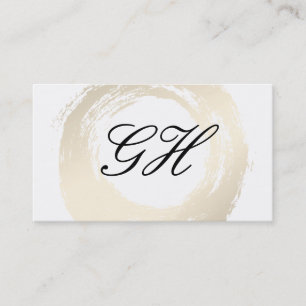 Elegant Brushed with Monogram Script Text Business Card