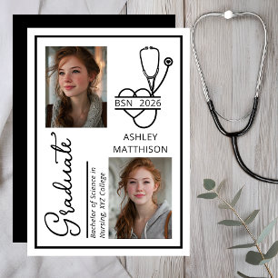 Elegant BSN 2026 Nursing Graduation Photo Announcement