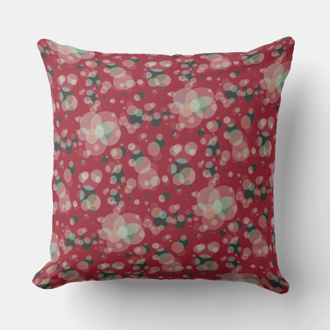 Elegant Bubbles on Custom Colour Throw Pillow (Front)