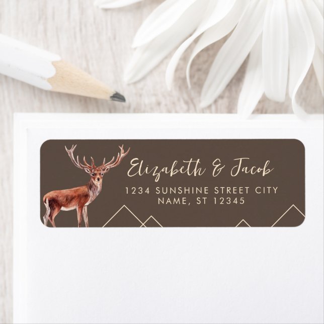 Elegant Buck Mariages Adresse de retour (En situation)
