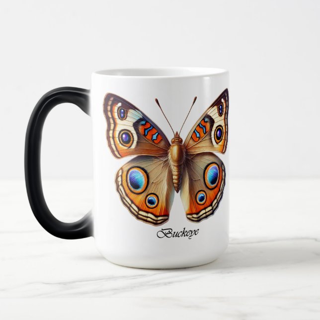Elegant Buckeye Butterfly Wrap  Magic Mug (Left)