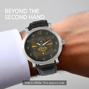 Elegant Buddha Surrounded by Waves and Mountains Watch