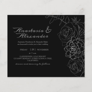 Elegant Budget Invitation to wedding ceremony. Flyer