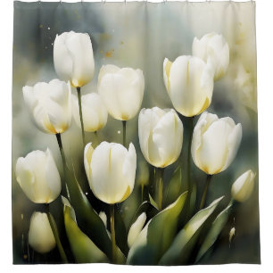 Elegant bunch of White Tulips in a Serene Garden