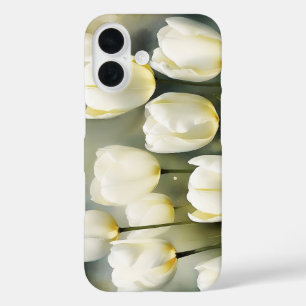 Elegant bunch of White Tulips  in a Serene Garden  iPhone 16 Case