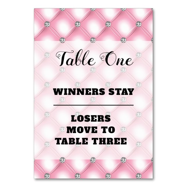 Élégant Bunco rose Numéro Une Carte Table (Par défaut)
