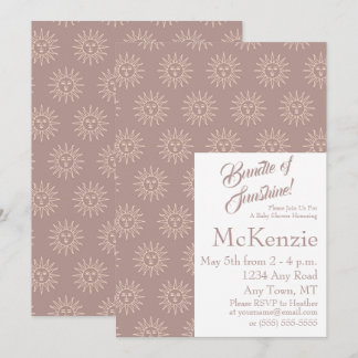 Elegant Bundle Of Sunshine Celestial Baby Shower Invitation