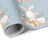 Elegant Bunny Rabbit Baby Shower Blue