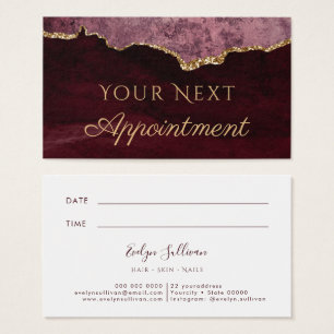 Elegant Burgundy Agate Appointment Card