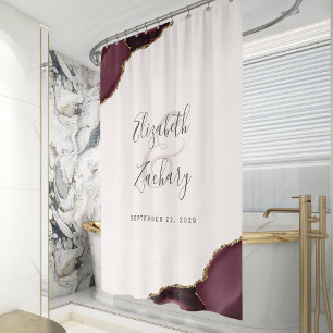 Elegant Burgundy Agate Blush Gold Wedding