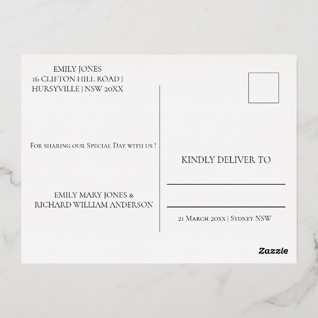 Elegant Burgundy Agate Foil Invitation Postcard (Back)