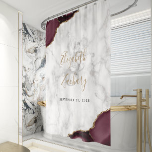 Elegant Burgundy Agate Gold Marble Wedding